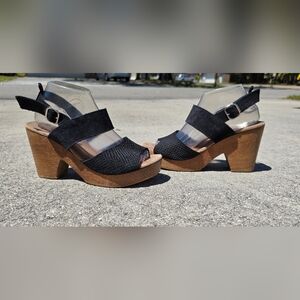Free People Leather/Wooden Plantform Sandals - Size  40 9